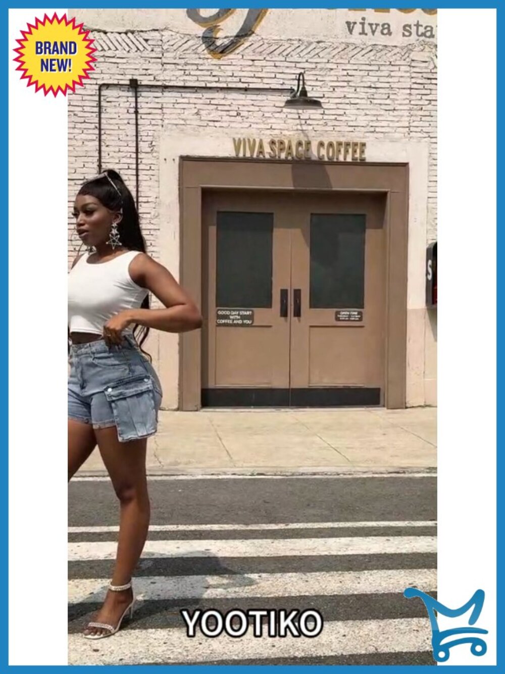 Detachable Cargo Jeans Y2K High Waisted Baggy Cutout Summer Shorts Streetwear - Picture 6 of 6